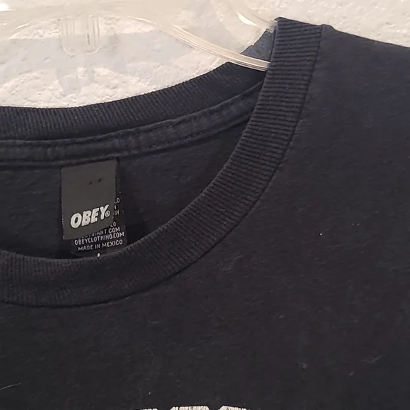 Obey black tshirt worldwide propaganda large - Picture 4 of 9